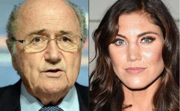Joseph Blatter y Hope Solo.