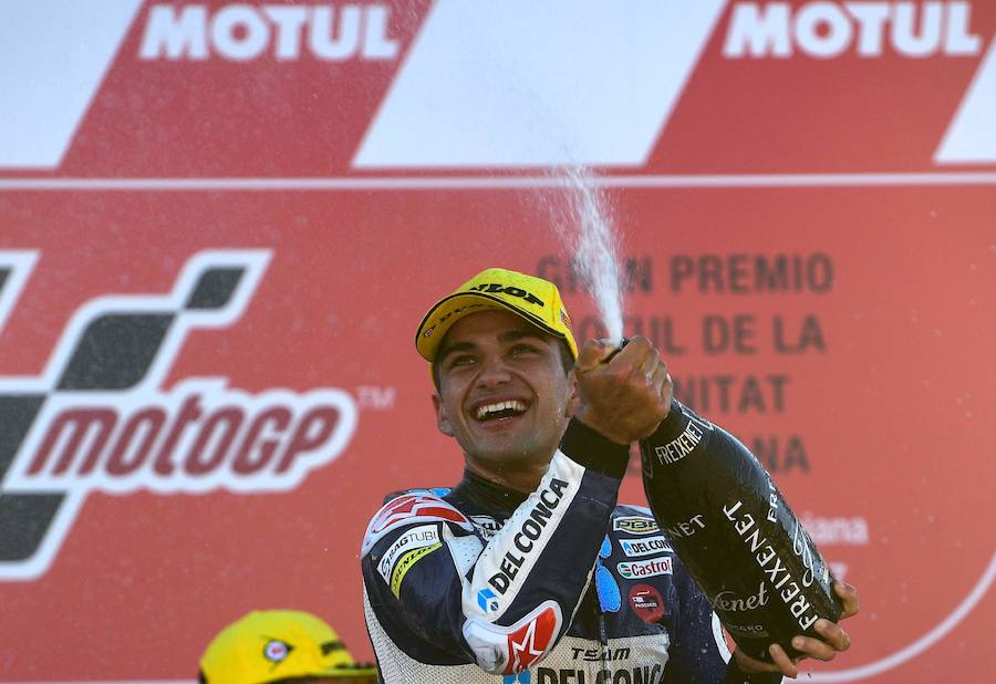 Estas son las mejores imágenes que deja la carrera de Moto3 y el podio de Jorge Martín en el circuito Ricardo Tormo