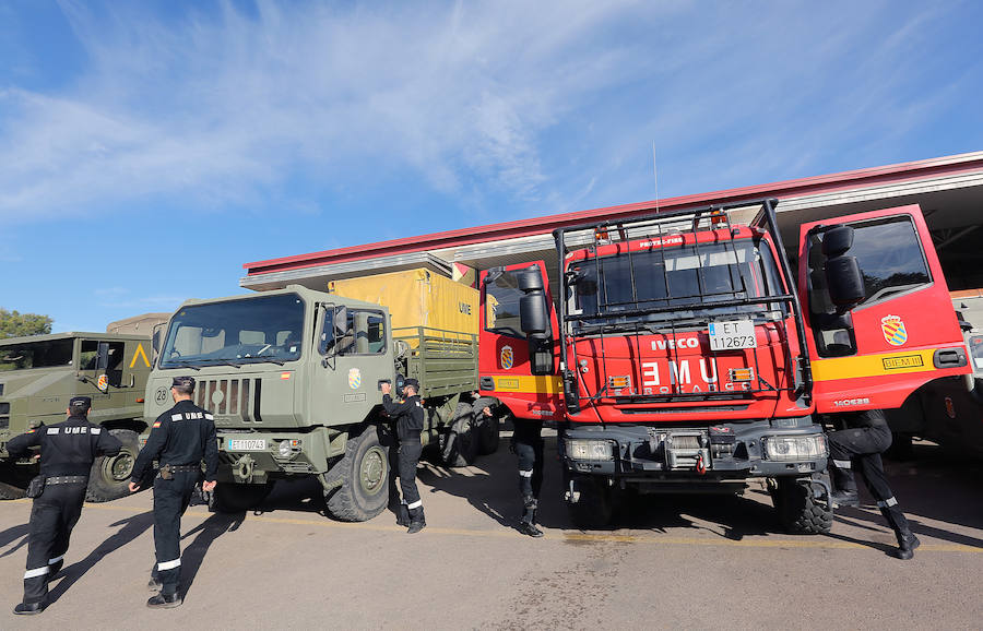 Fotos del tercer Batallón de Intervención de Emergencias de la UME en Bétera