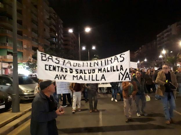 Manifestación de los vecinos de Malilla. 