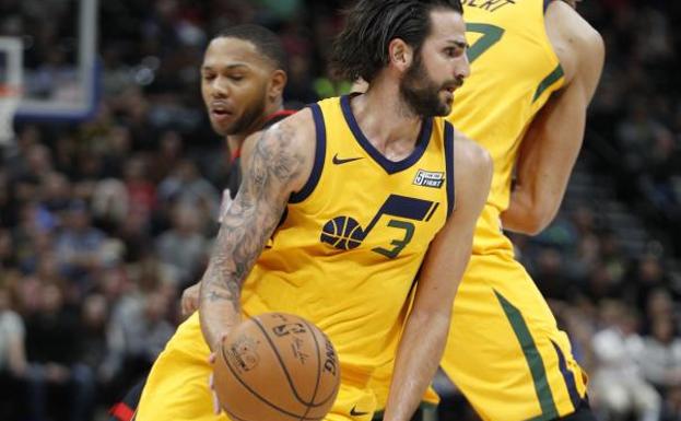 Ricky Rubio durante el partido contra los Rockets.