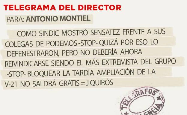 Telegrama para Antonio Montiel