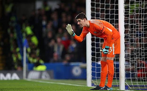 Thibout Courtois, en un partido con el Chelsea. 