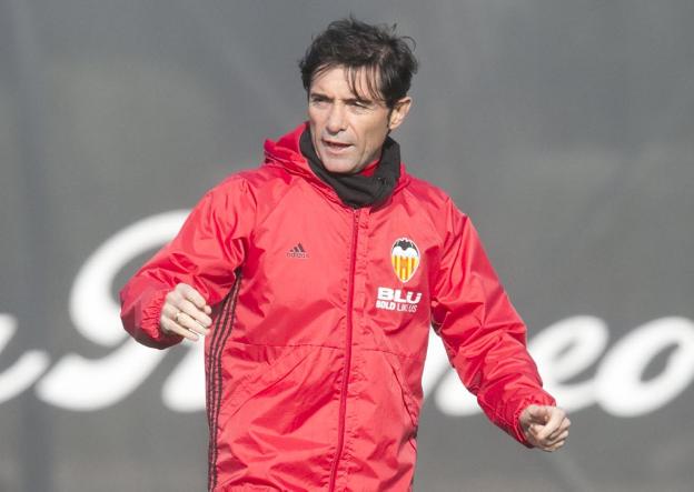 Marcelino, durante un entrenamiento. 