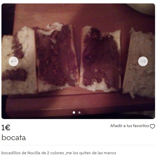 También existen vendedores bromistas, como este en Benigànim (Valencia) que ha puesto a la venta bocadillos de Nocilla "de dos colores", y asegura que "me los quitan de las manos"..