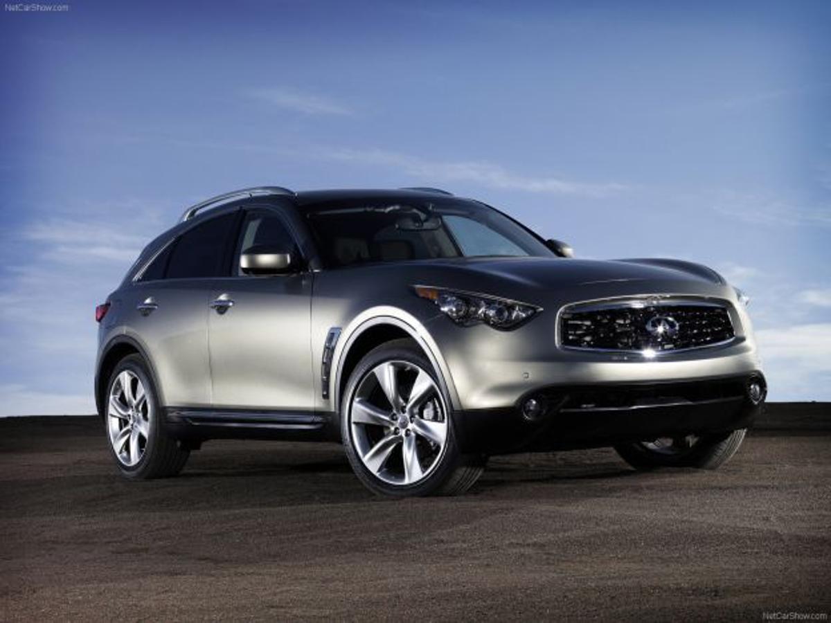 14. Infiniti QX70 S | 72.000 euros. Este espectacular modelo ya tiene varios años, pero cuando salió, su diseño y sus llantas de 22 pulgadas marcaban un punto y aparte. La versión más cara de la gama actual cuesta tiene un motor gasolina de 390 CV, y la más económica, con 320 CV, cuesta un poco más de 55.000, nada mal para un coche que mantiene un diseño llamativo.