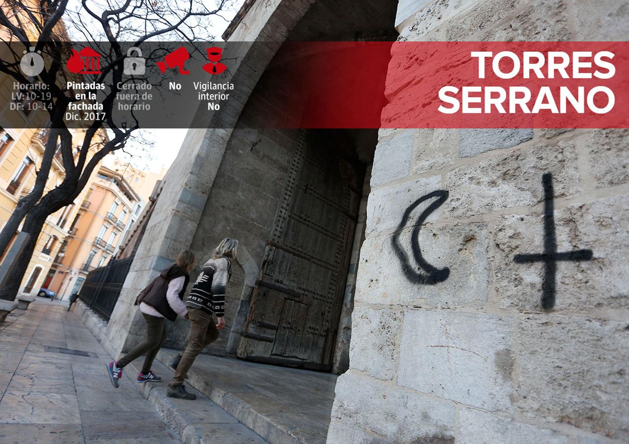 Fotos de monumentos y edificios emblemáticos de Valencia afectados por el vandalismo