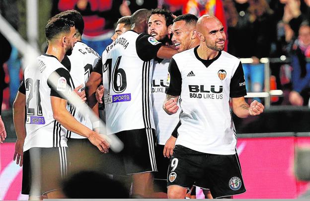 Simone Zaza celebra el gol ante el Celta, el último que logró en Liga.