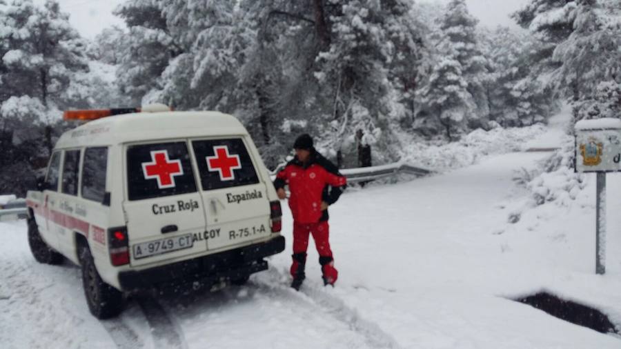 Fotos de nieve en la provincia de Alicante y de Valencia