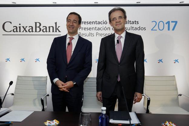 El presidente de
Caixabank, Jordi
Gual. 