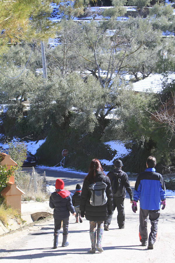 Muchos valencianos han aprovechado el fin de semana para acercarse a disfrutar de la nieve caída en los últimos días. Las zonas más visitadas están siendo los municipios de Agrés, Alcoy o Muro, en la provincia de Alicante, así como Morella y la comarca de Els Ports. Las temperaturas y el volumen de precipitaciones limita el disfrute a modestas batallas de bolas de nieve y la construcción de algunos muñecos, en los que más de uno ha aprovechado sus propias bufandas y gorros para decorarlos, debido a la clima primaveral que reinó durante la mañana del sábado.