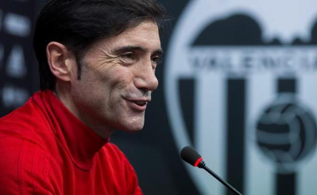 Marcelino, en la rueda de prensa. 