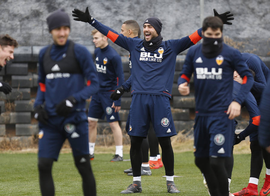 Así se han entrenado los jugadores del conjunto blanquinegro en Paterna.