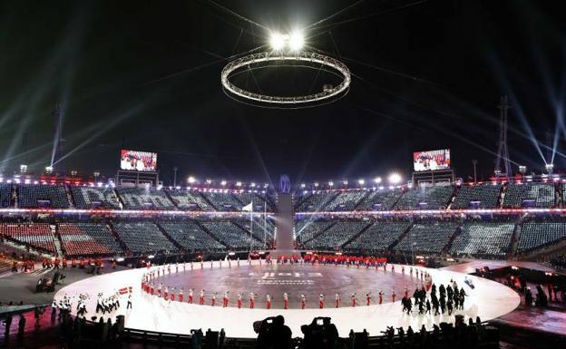 Un instante de la apertura de los Juegos Olímpicos de Invierno. 