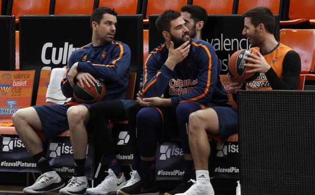 Entrenamiento del Valencia Basket. 