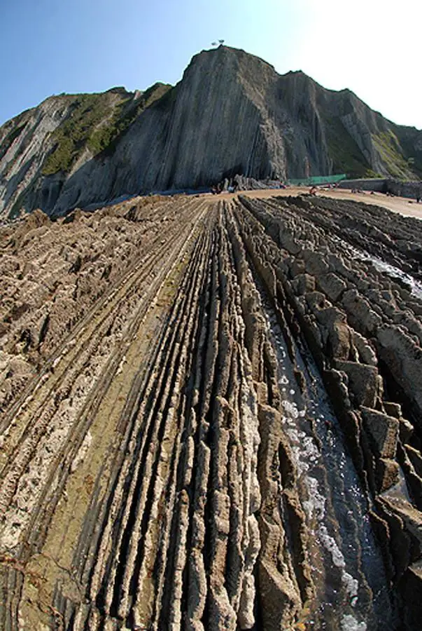 El flysch de Zumaia, un imponente acantilado localizado en la Costa Vasca, entre Zumaia y Deba.