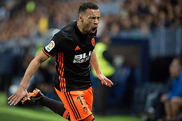 Francis Coquelin celebra efusivamente su tanto ante el Málaga en la última jornada de Liga. 