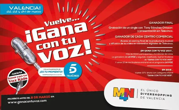 El centro comercial MN4 ofrece la oportunidad de triunfar con 'Gana con tu voz'