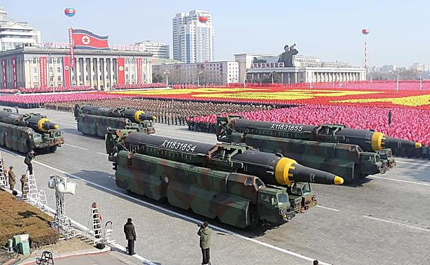 Desfile militar en Pyongyang, capital de Corea del Norte.