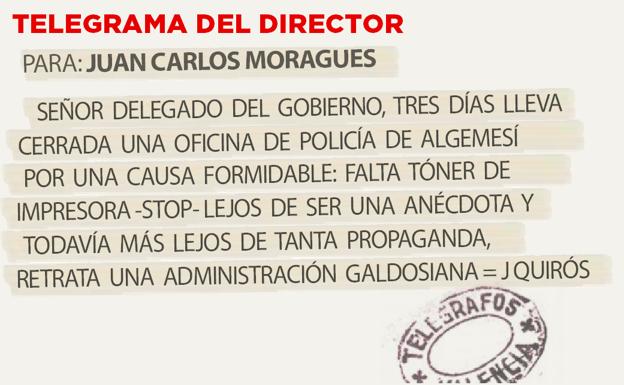 Telegrama para Juan Carlos Moragues