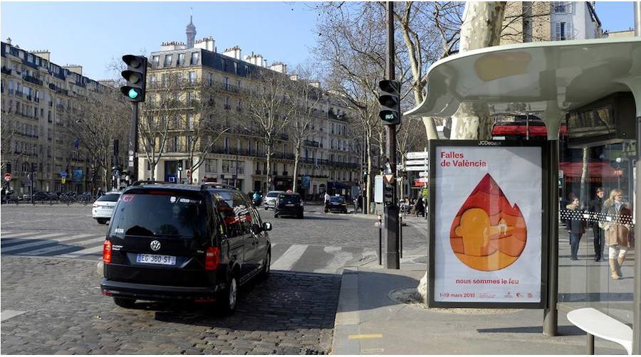 Las Fallas han partido de promoción internacional a Reino Unido y Francia, con carteles en varias paradas de autobuses de París y Londres para hacer un llamamiento a los turistas a conocer la fiesta grande de Valencia