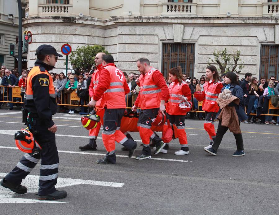 La pirotecnia madrileña Vulcano ha sido la encargada de disparar la mascletà de hoy, sábado 3 de marzo, en la plaza del Ayuntamiento de Valencia.