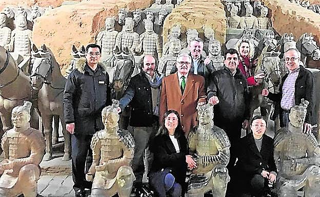 La delegación alicantina en su visita a China. 