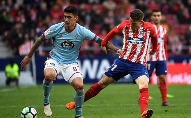 Kevin Gameiro, en el partido ante el Celta de Vigo. 