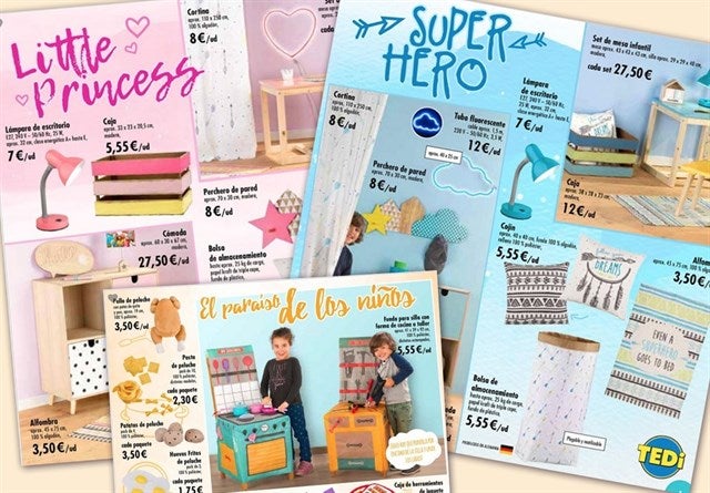 Catálogo de sexista TEDi.. La cadena comercial alemana publicó un muestrario que perpetuaba los estereotipos de género entre niñas y niños al mostrarlas a ellas en la cocina, y a ellos arreglando cosas y siendo superhéroes. A los de TEDi no se les ocurrió que ellas también pueden ser heroínas y ellos, cocinar.