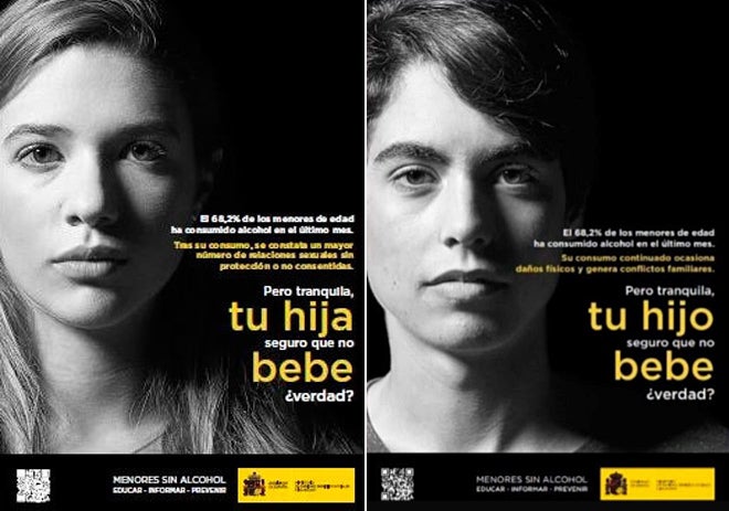 El Ministerio de Sanidad, el alcohol y las violaciones. Tras las numerosas quejas de los usuarios, Sanidad acabó retirando un cartel en el que se mostraba a una chica y un texto que relacionaba beber demasiado con un mayor riesgo de sufrir una violación. Las críticas señalaron que con esta relación se responsabilizaba a la mujer de este tipo de actos al justificarlos con las decisiones que ella tomaba, como la ingesta de alcohol. Según Sanidad, la publicaron por "error".