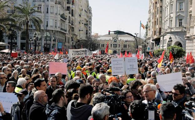 Manifestación de pensionistas en Valencia