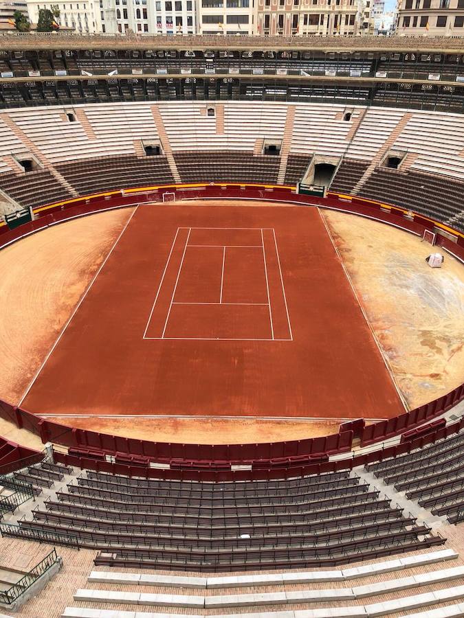 Fotos: Preparativos de la Plaza de Toros para la Copa Davis