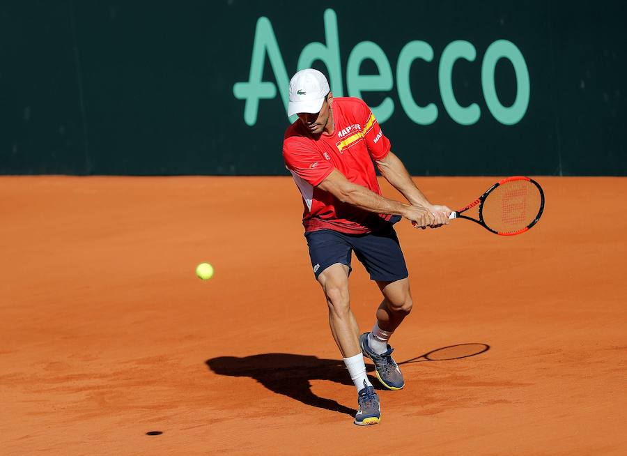 Así han sido los entrenamientos de Rafa Nadal y Roberto Bautista en la Plaza de Toros de Valencia