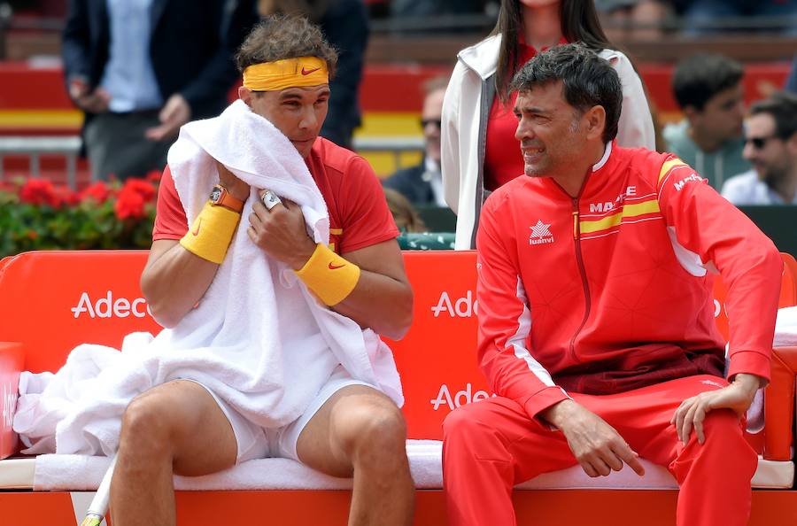 Estas son las imágenes que deja el segundo partido de individuales de la Copa Davis en la plaza de toros de Valencia