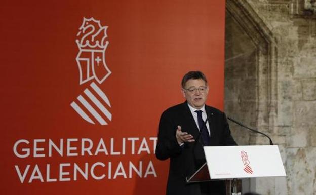 Puig, en la presentación del logotipo de la Generalitat. 