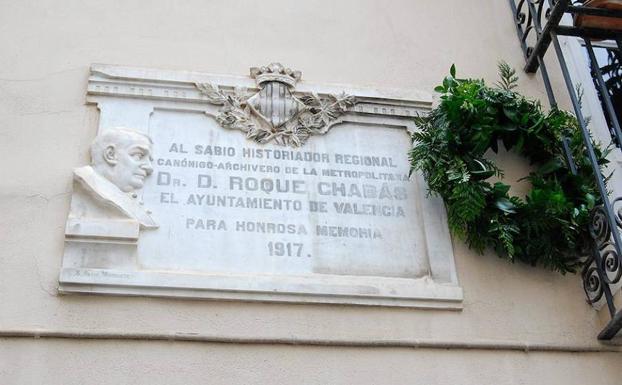 Placa conmemorativa en Valencia.