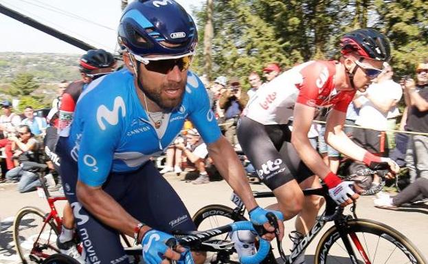 Alejandro Valverde, durante la disputa de la Flecha-Valona. 