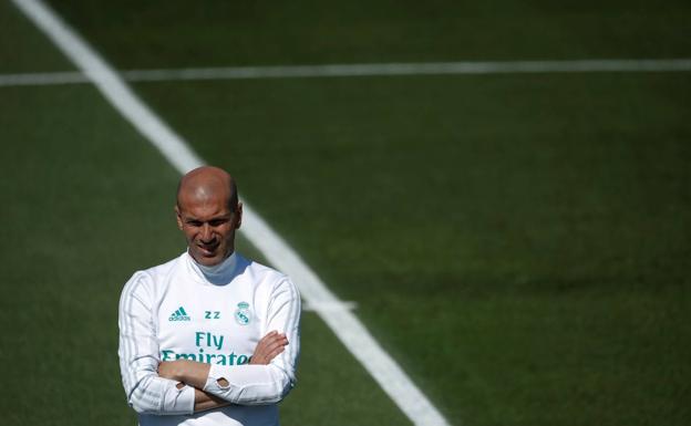 Zinedine Zidane, en un entrenamiento. 