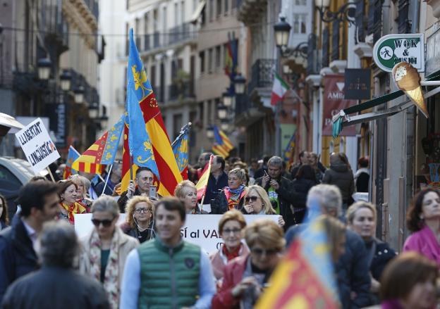Manifestación contra el decreto de plurilingüismo de 2017 organizada el año pasado en Valencia. 