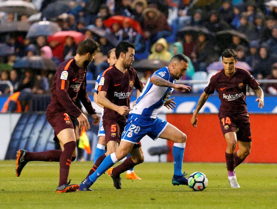 Riazor asiste a la más que probable fiesta de campeón de Liga del Barcelona, que de ganar al Deportivo se aseguraría el entorchado nacional.