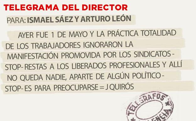 Telegrama para Ismael Sáez y Arturo león