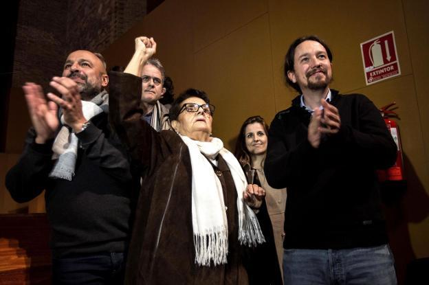 Pablo Iglesias durante un acto de Podemos en Valencia. 