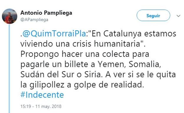 El reportero de guerra Antonio Pampliega tacha de «ignorante» a Torra por su concepto de crisis humanitaria