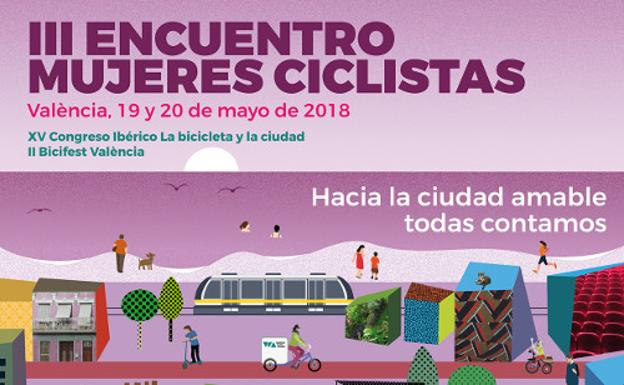 Cartel anunciador del III Encuentro de Mujeres Ciclistas. 