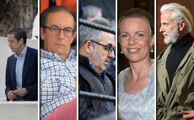 De izquierda a derecha: Zaplana, Juan Francisco García, Vicente Cotino, Rosa Barceló y Marcos Benavent.