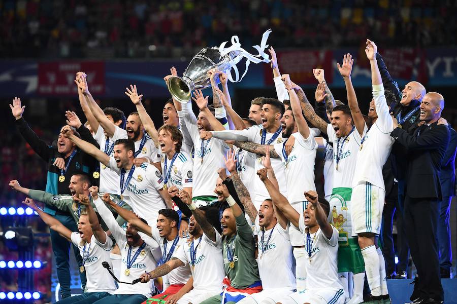 El Real Madrid conquistó en el Olímpico de Kiev su 'decimotercera' Champions, tras un partido en el que venció por 3-1 al Liverpool y en el que Bale fue protagonista al marcar dos goles