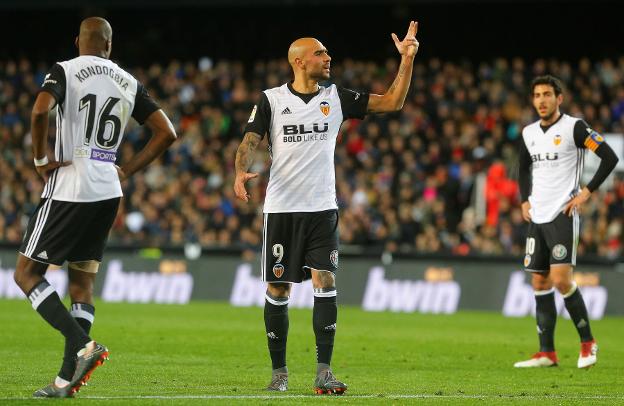 El jugador italiano, durante un partido del Valencia. 