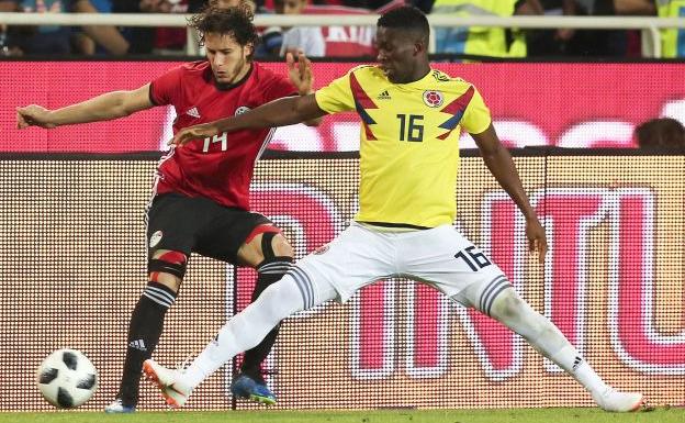 Jefferson Lerma durante un partido con Colombia.