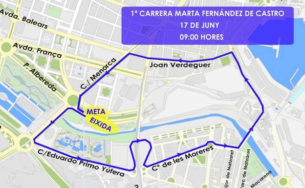 Calles cortadas en Valencia hoy por la I Carrera Marta Fernández de Castro