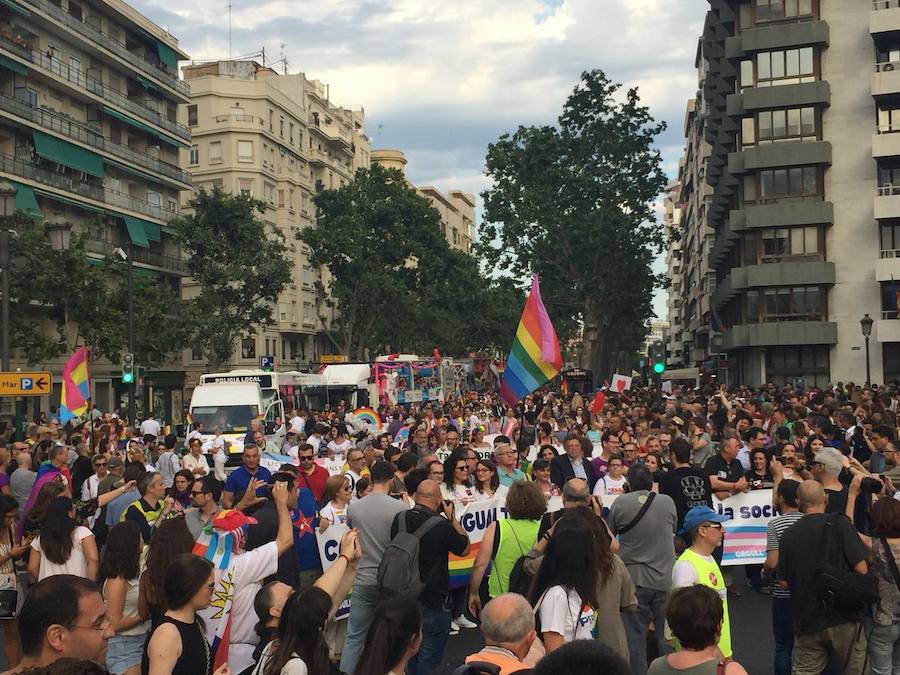 Miles de personas participan en la marcha que recorre el centro de la ciudad entre Navarro Reverter y la plaza del Ayuntamiento